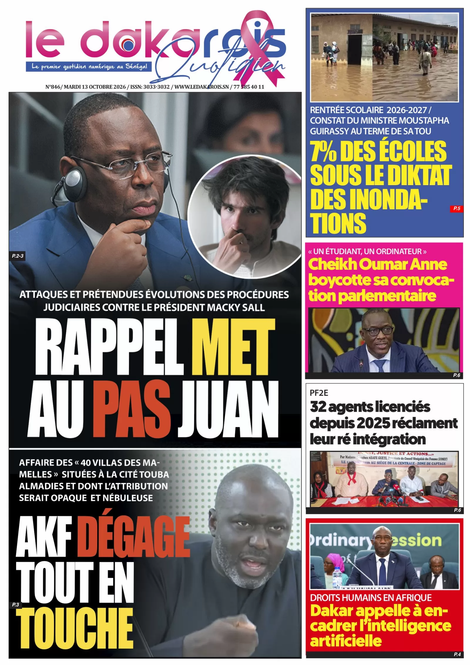 Le Dakarois Quotidien N°846 – 13/10/2026