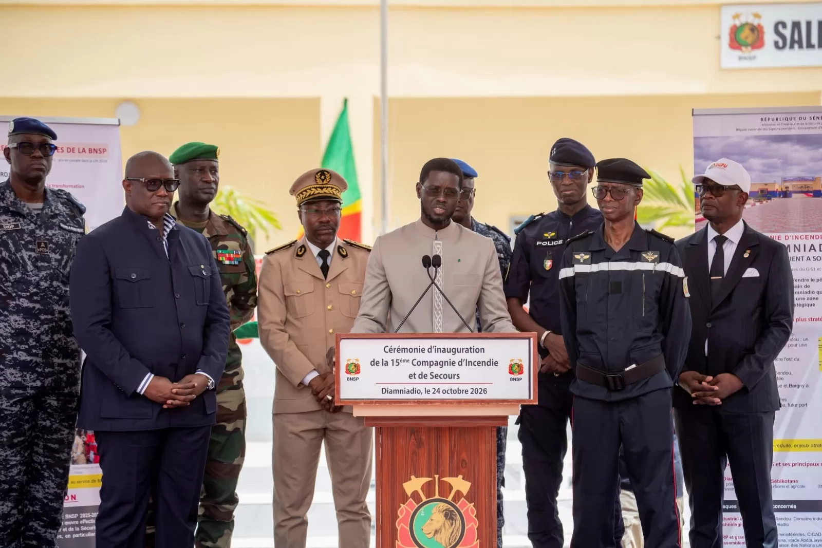 JOJ Dakar 2026 : Bassirou Diomaye Faye inaugure la 15e Compagnie des sapeurs-pompiers de Diamniadio